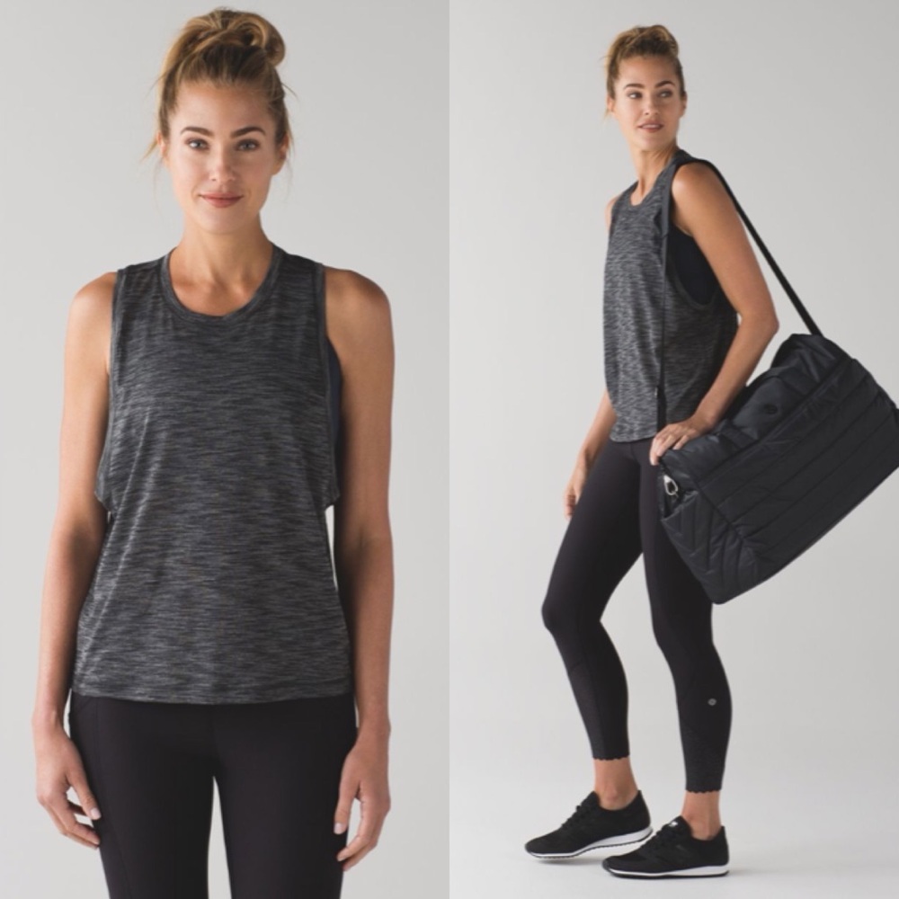 Lululemon Cardio Squad Tank II Heathered Black SZ 8